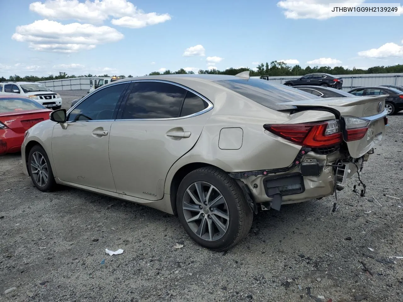 2017 Lexus Es 300H VIN: JTHBW1GG9H2139249 Lot: 67937744