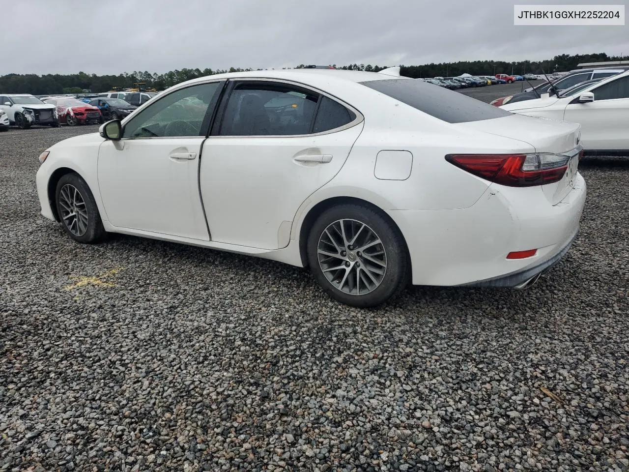 2017 Lexus Es 350 VIN: JTHBK1GGXH2252204 Lot: 74017024