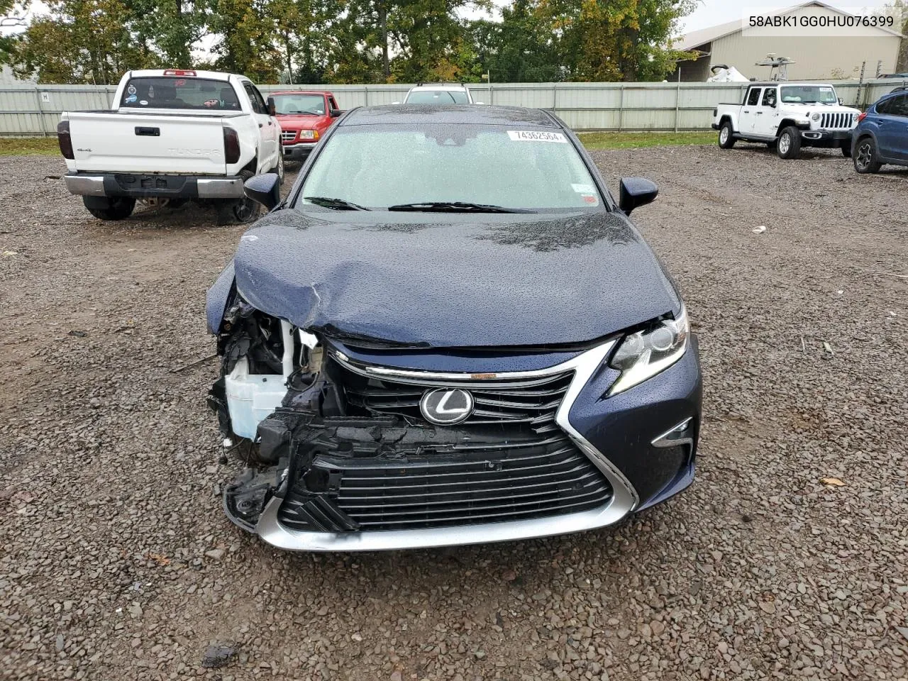 2017 Lexus Es 350 VIN: 58ABK1GG0HU076399 Lot: 74362564