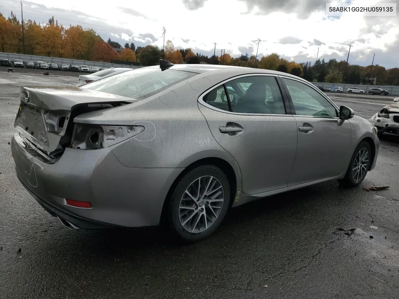 2017 Lexus Es 350 VIN: 58ABK1GG2HU059135 Lot: 78643194