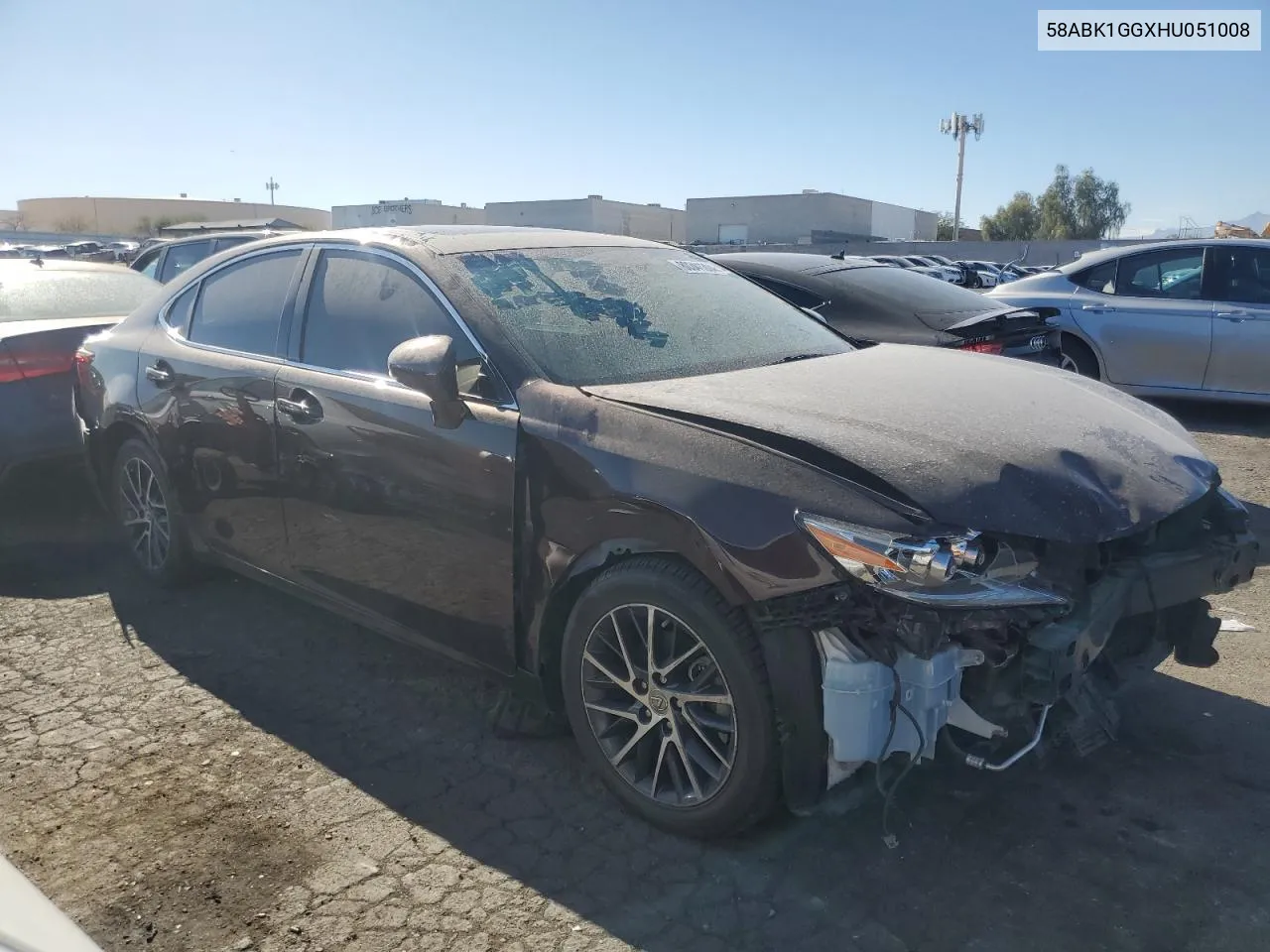 2017 Lexus Es 350 VIN: 58ABK1GGXHU051008 Lot: 80341304