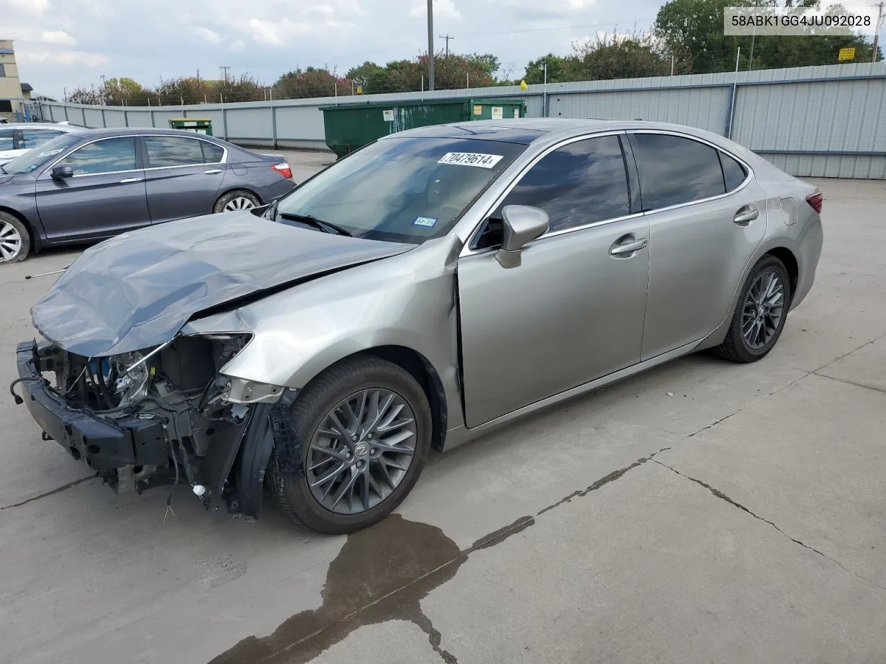 2018 Lexus Es 350 VIN: 58ABK1GG4JU092028 Lot: 70479614