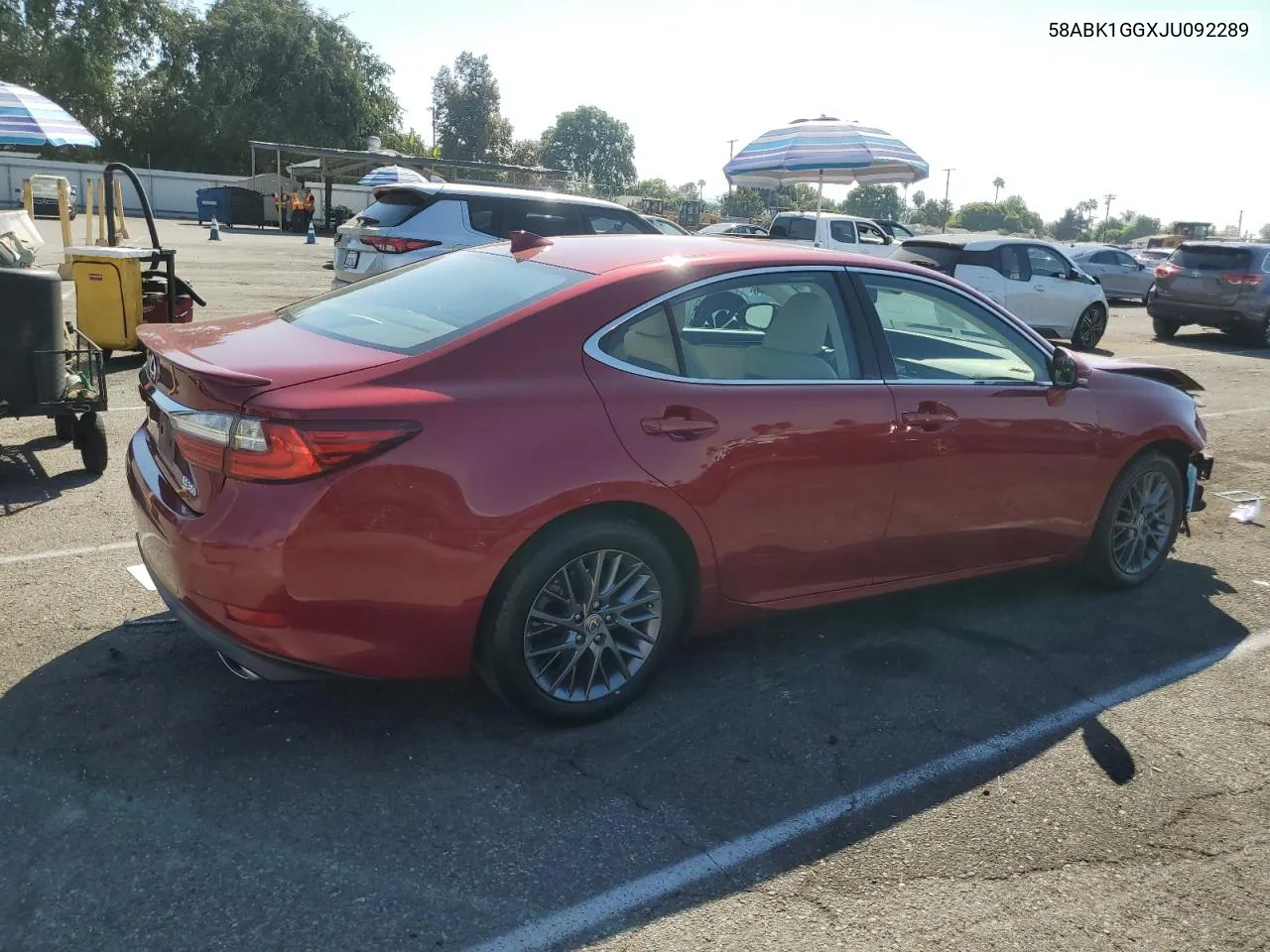 2018 Lexus Es 350 VIN: 58ABK1GGXJU092289 Lot: 74554854