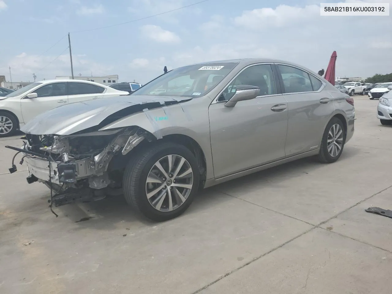 2019 Lexus Es 300H VIN: 58AB21B16KU003192 Lot: 69378024