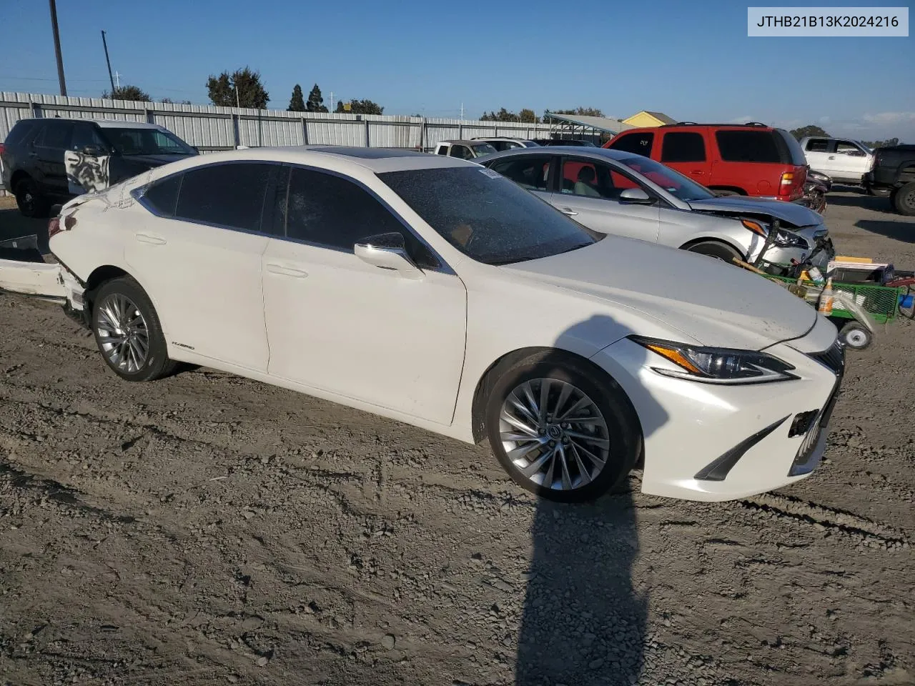 2019 Lexus Es 300H VIN: JTHB21B13K2024216 Lot: 76380954