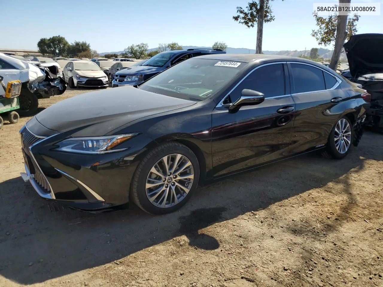 2020 Lexus Es 300H VIN: 58AD21B12LU008092 Lot: 72457644