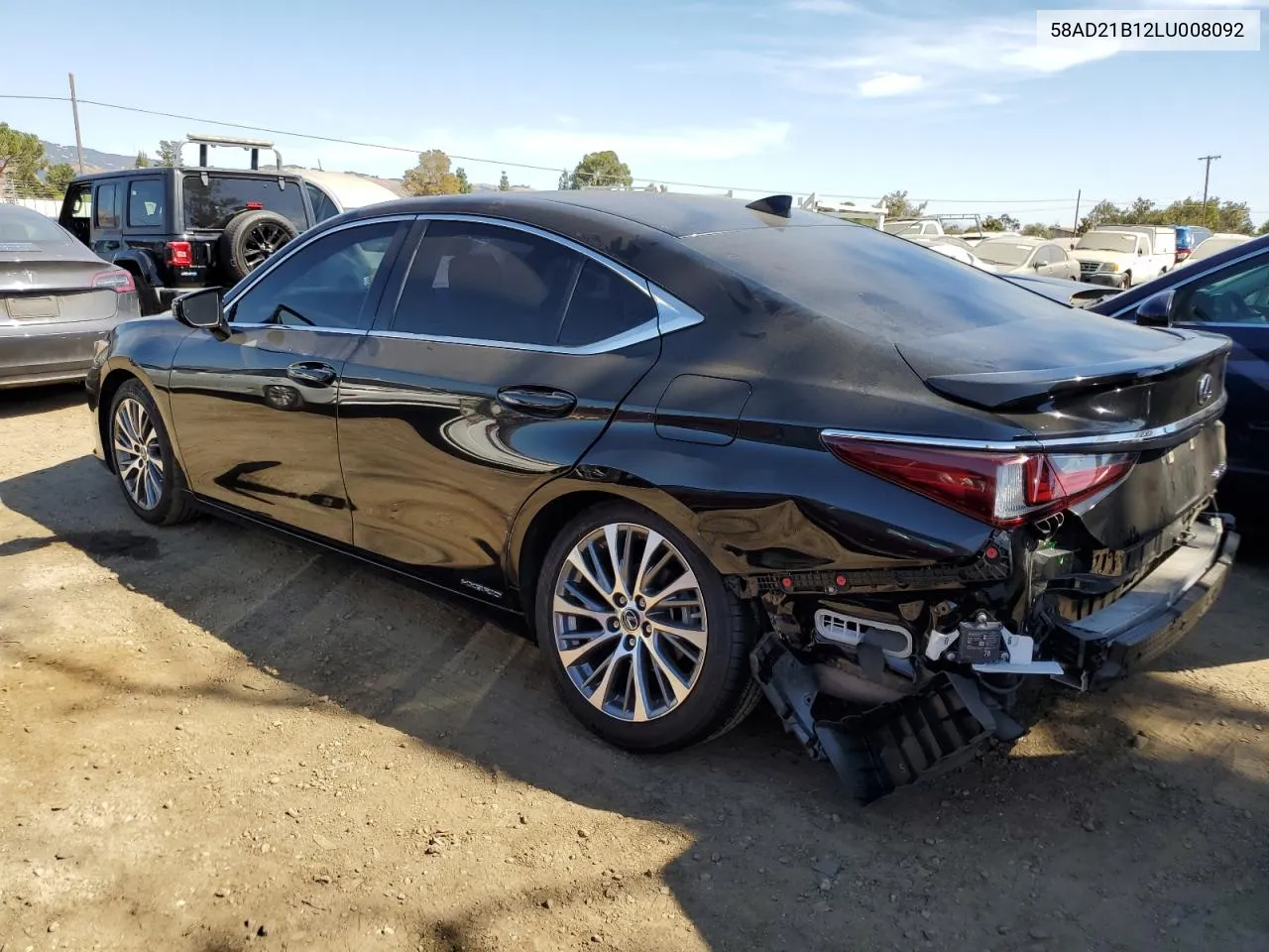 2020 Lexus Es 300H VIN: 58AD21B12LU008092 Lot: 72457644