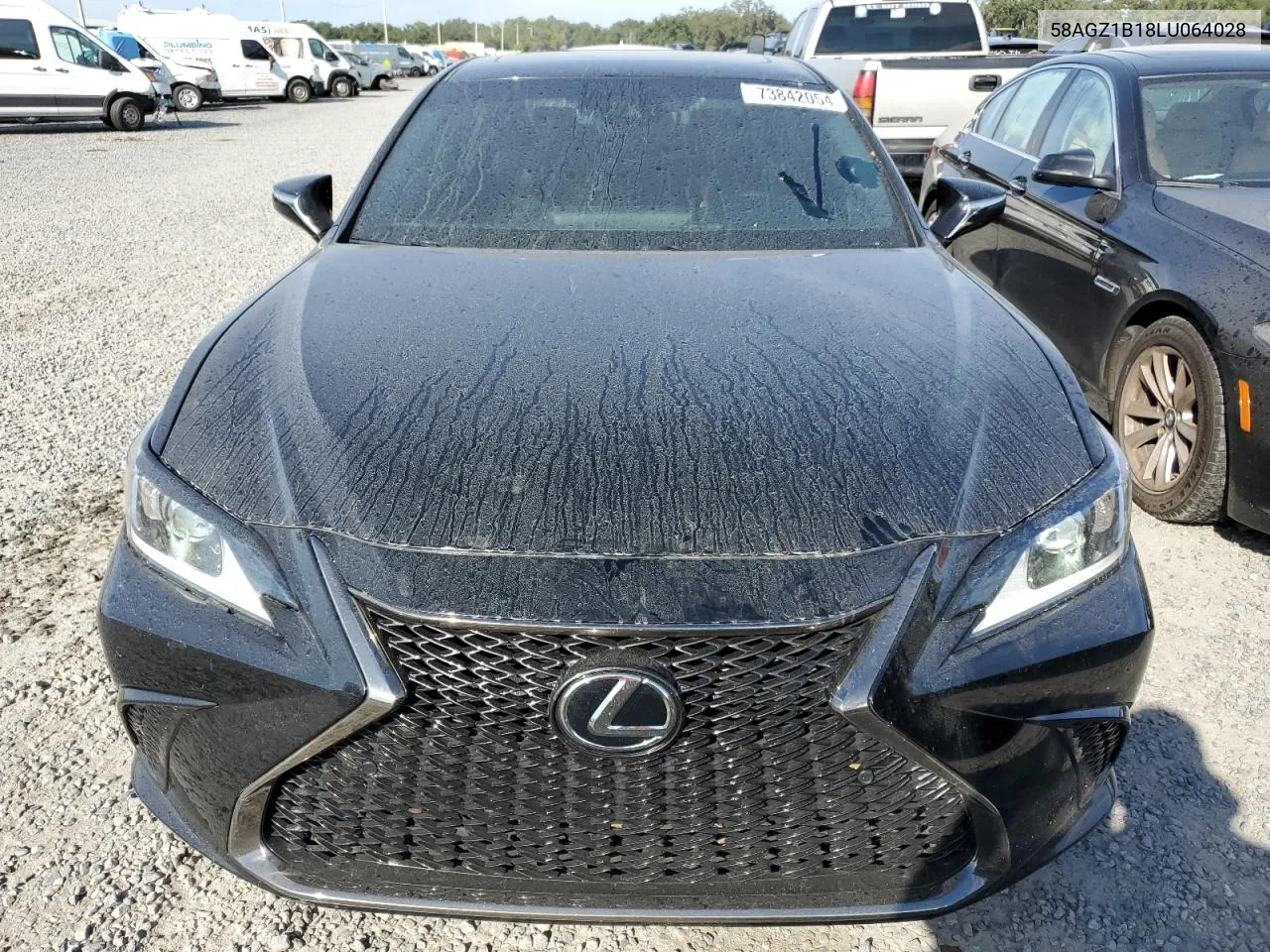 2020 Lexus Es 350 F Sport VIN: 58AGZ1B18LU064028 Lot: 73842054