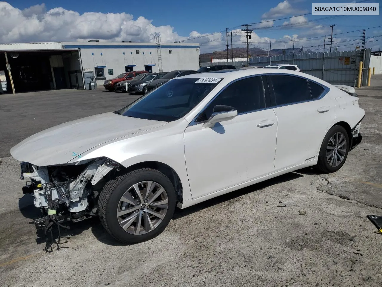 2021 Lexus Es 300H Base VIN: 58ACA1C10MU009840 Lot: 71787894