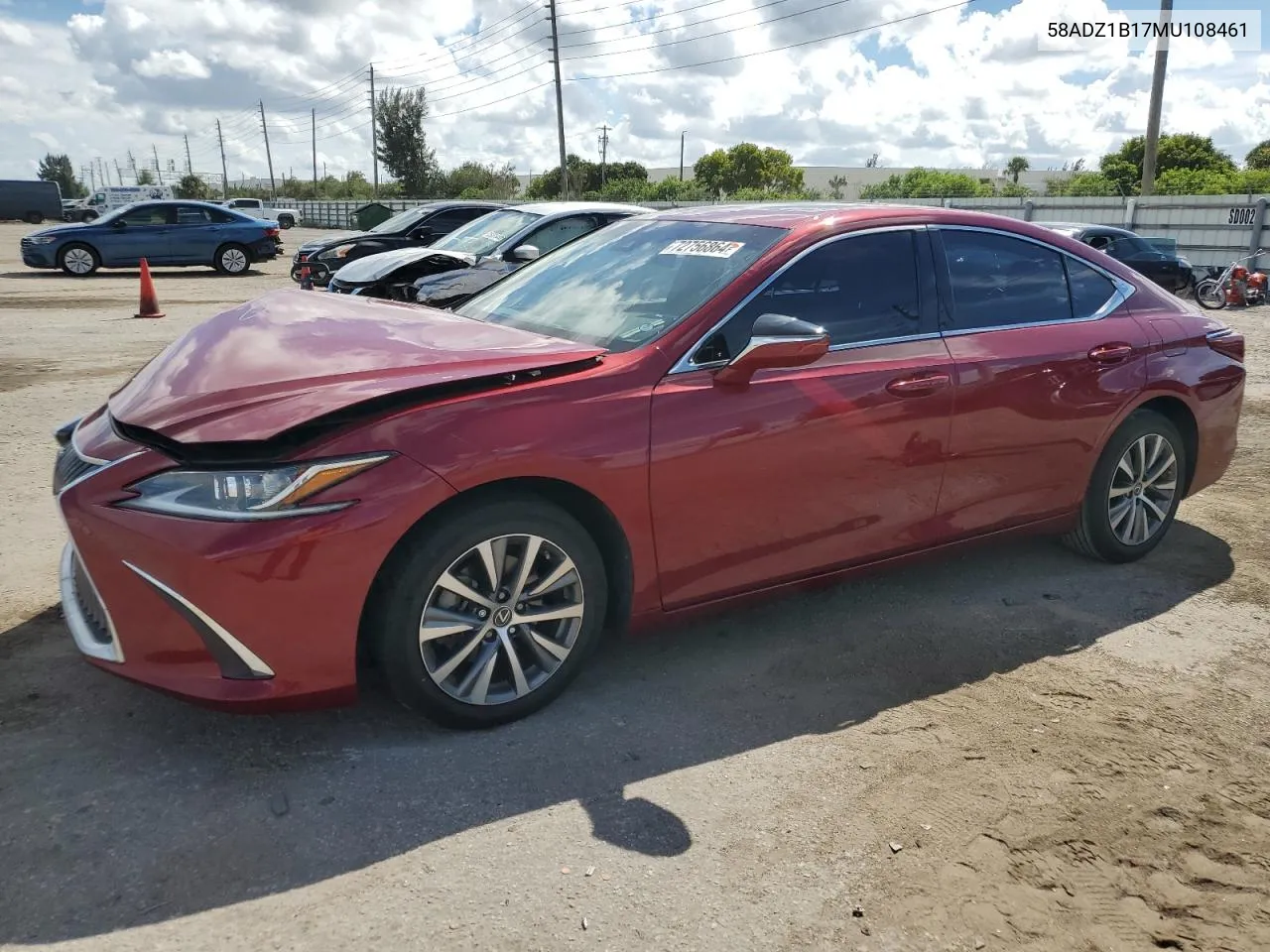 2021 Lexus Es 350 Base VIN: 58ADZ1B17MU108461 Lot: 72756864