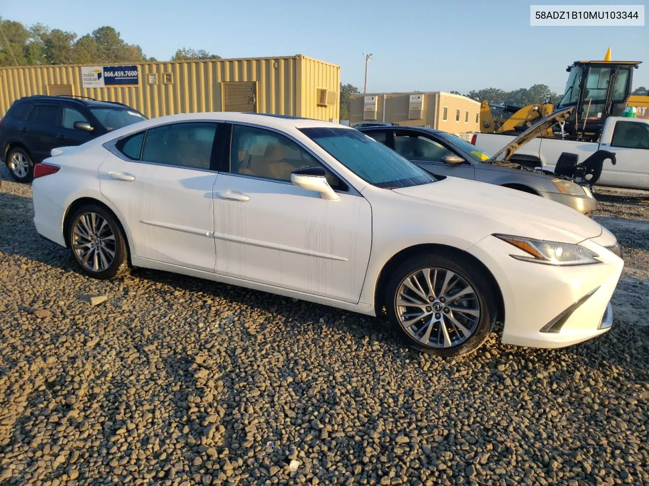 2021 Lexus Es 350 Base VIN: 58ADZ1B10MU103344 Lot: 73654734