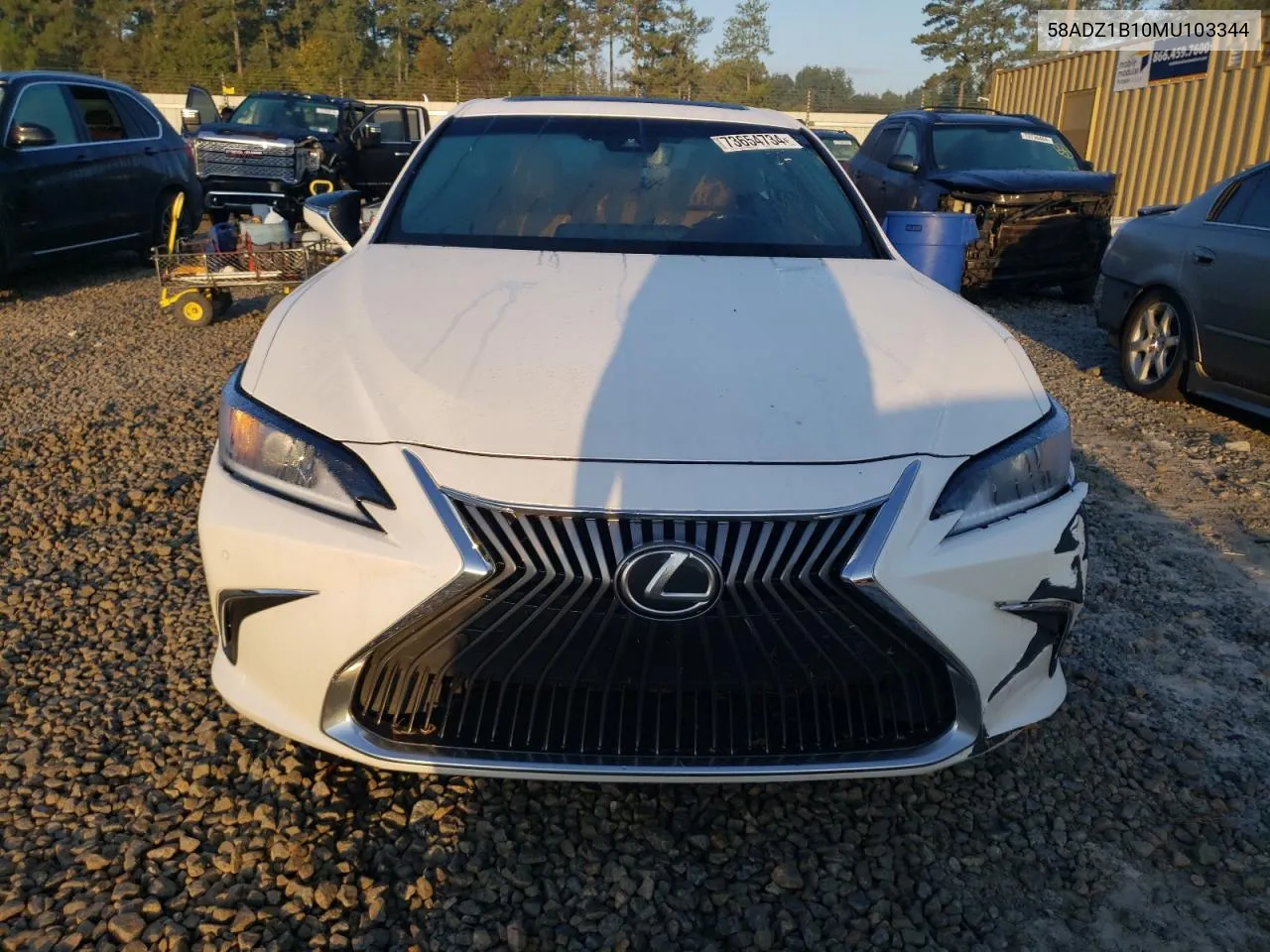 2021 Lexus Es 350 Base VIN: 58ADZ1B10MU103344 Lot: 73654734