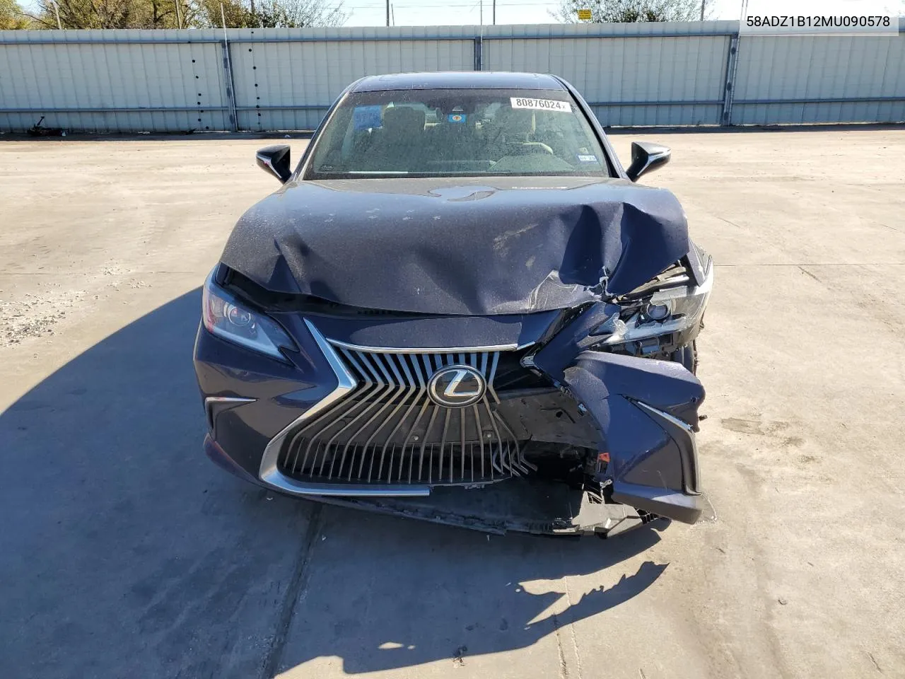 2021 Lexus Es 350 Base VIN: 58ADZ1B12MU090578 Lot: 80876024