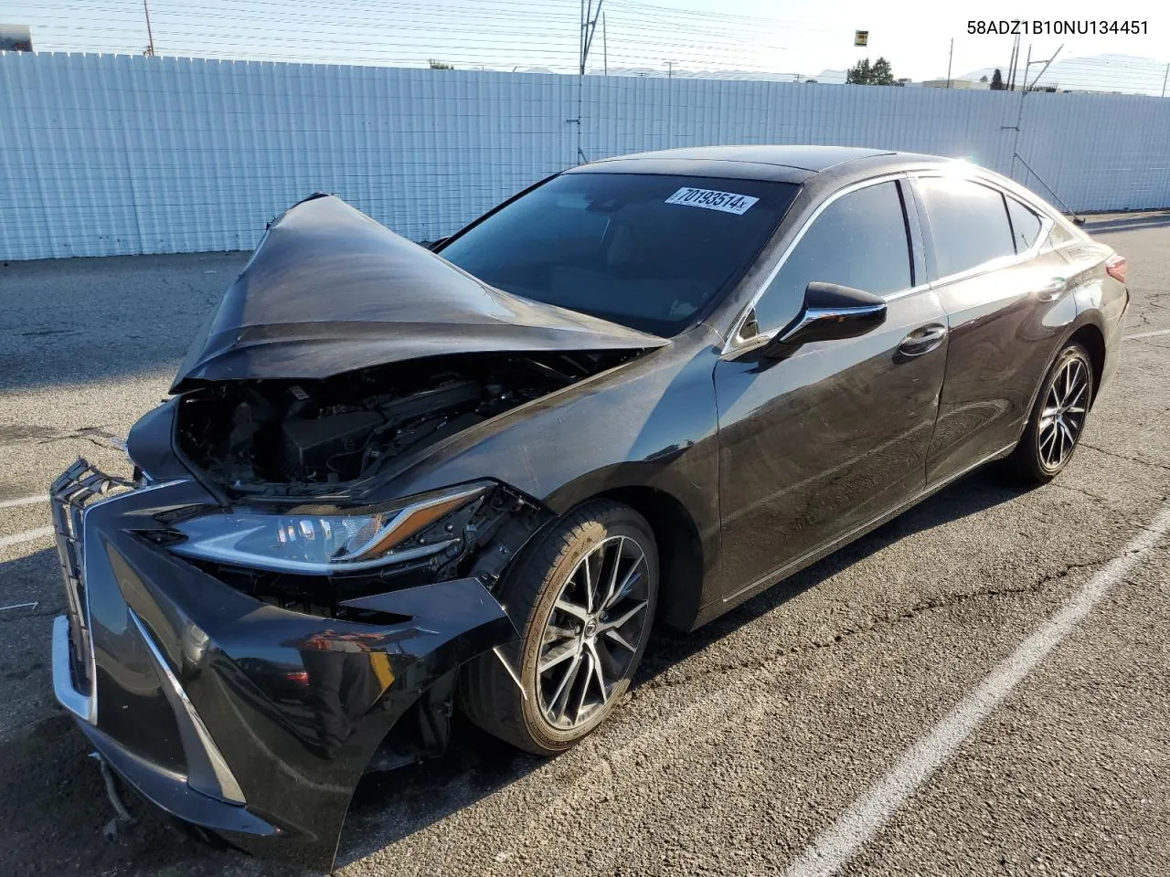 2022 Lexus Es 350 Base VIN: 58ADZ1B10NU134451 Lot: 70193514