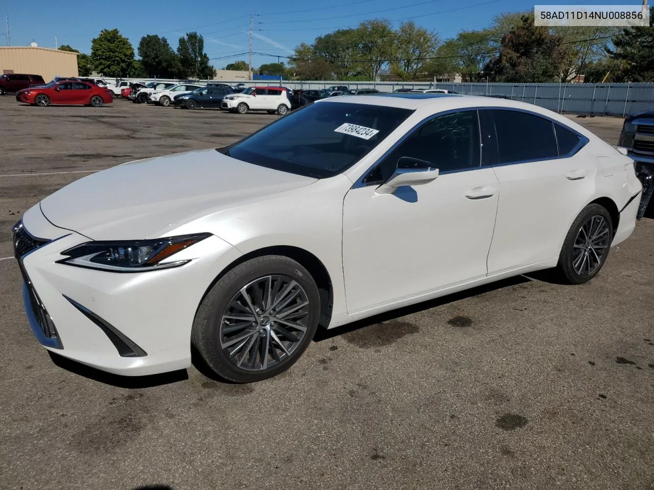 2022 Lexus Es 250 Base VIN: 58AD11D14NU008856 Lot: 73984234