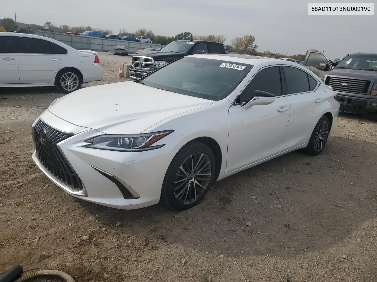 2022 Lexus Es 250 Base VIN: 58AD11D13NU009190 Lot: 78155354