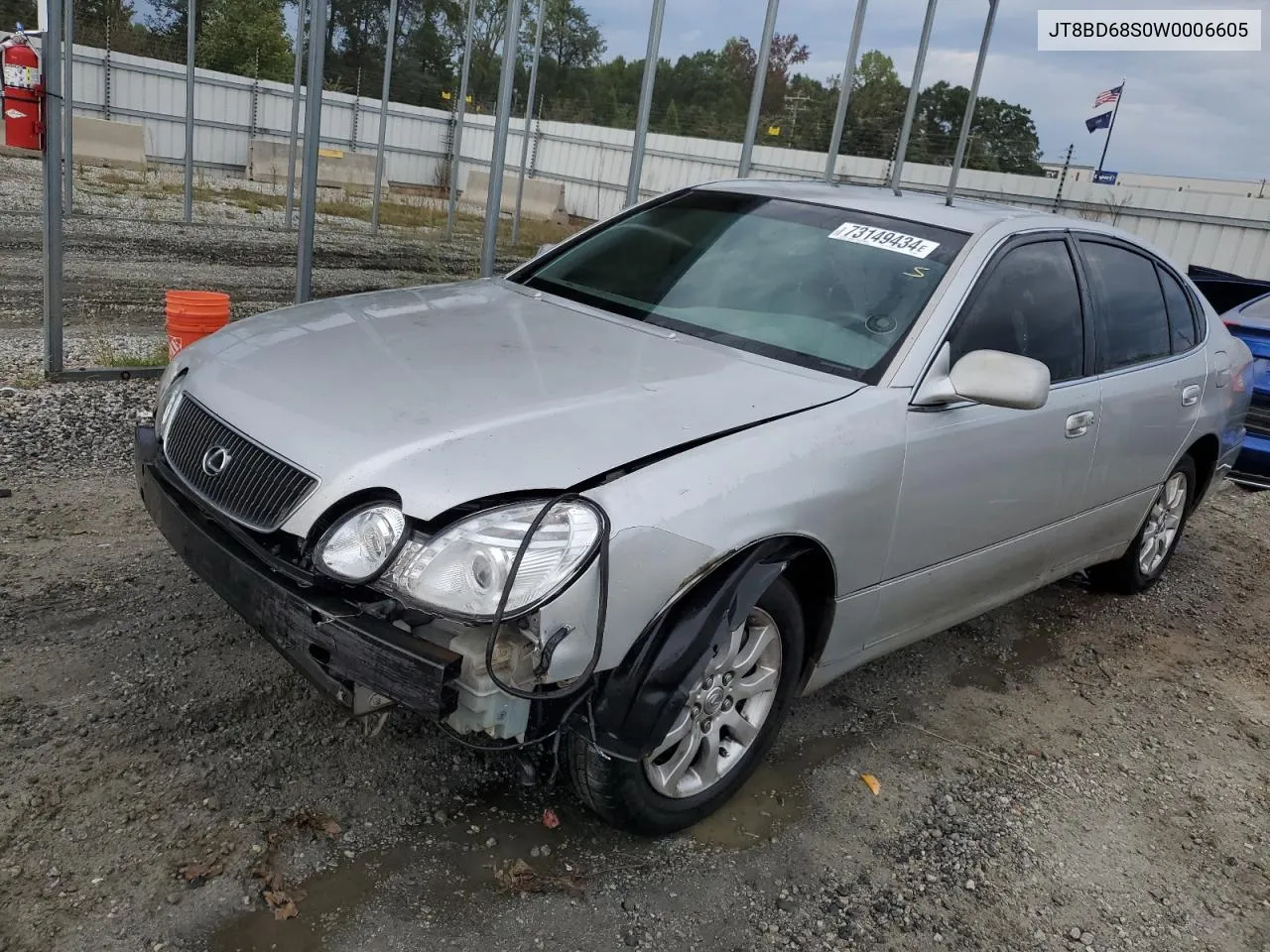 1998 Lexus Gs 300 VIN: JT8BD68S0W0006605 Lot: 73149434