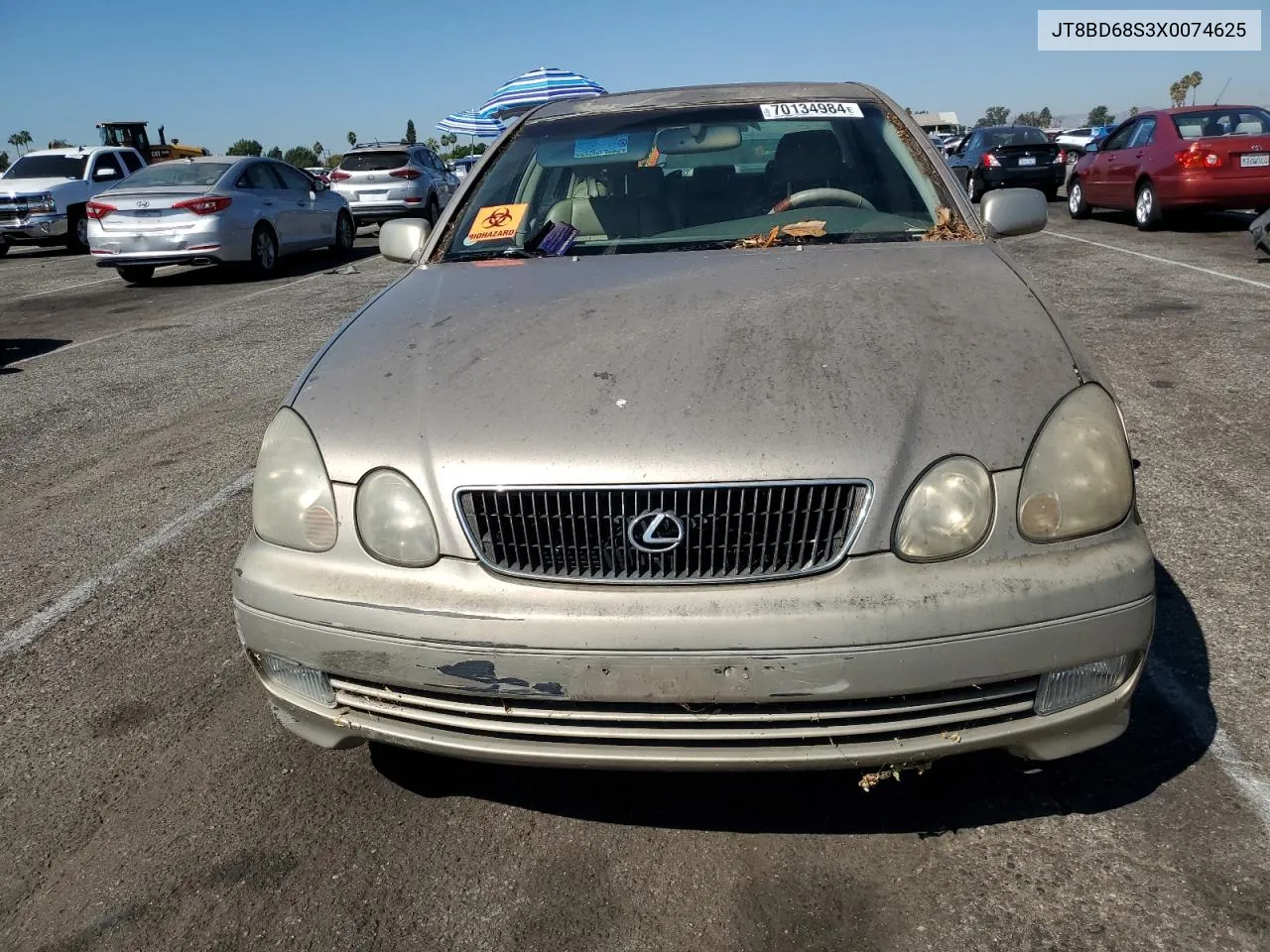 1999 Lexus Gs 300 VIN: JT8BD68S3X0074625 Lot: 70134984