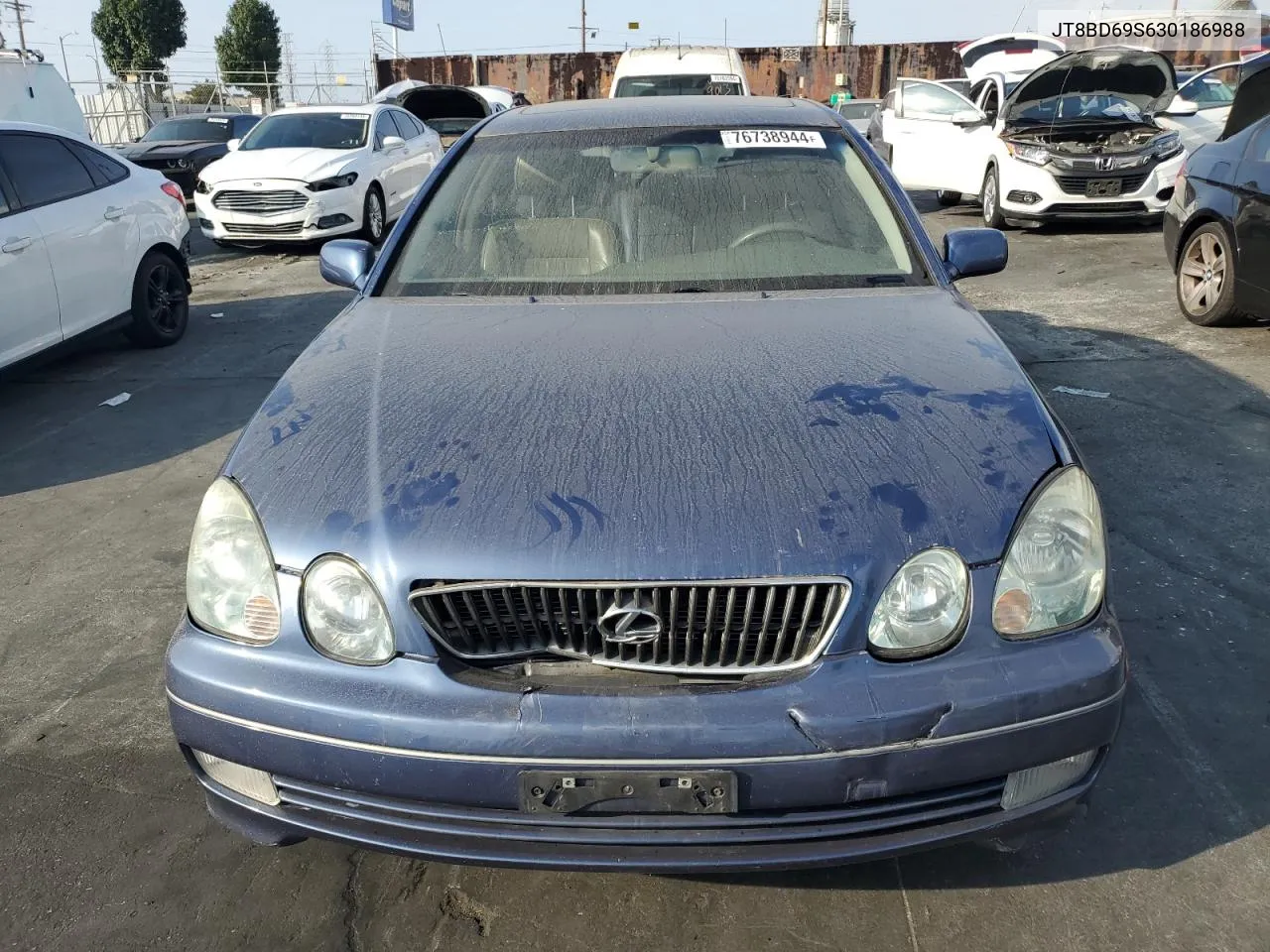 2003 Lexus Gs 300 VIN: JT8BD69S630186988 Lot: 76738944