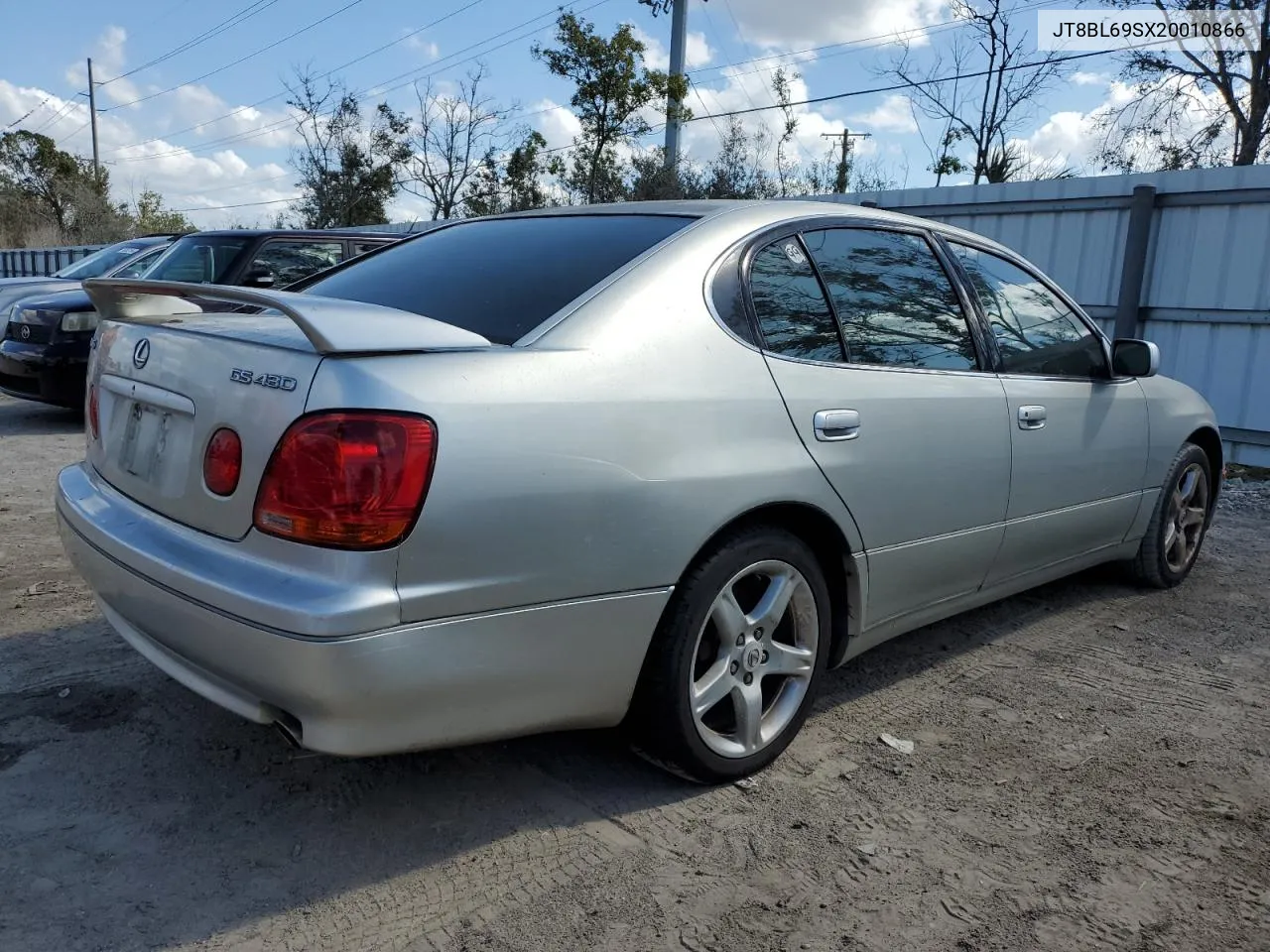 2002 Lexus Gs 430 VIN: JT8BL69SX20010866 Lot: 78298484