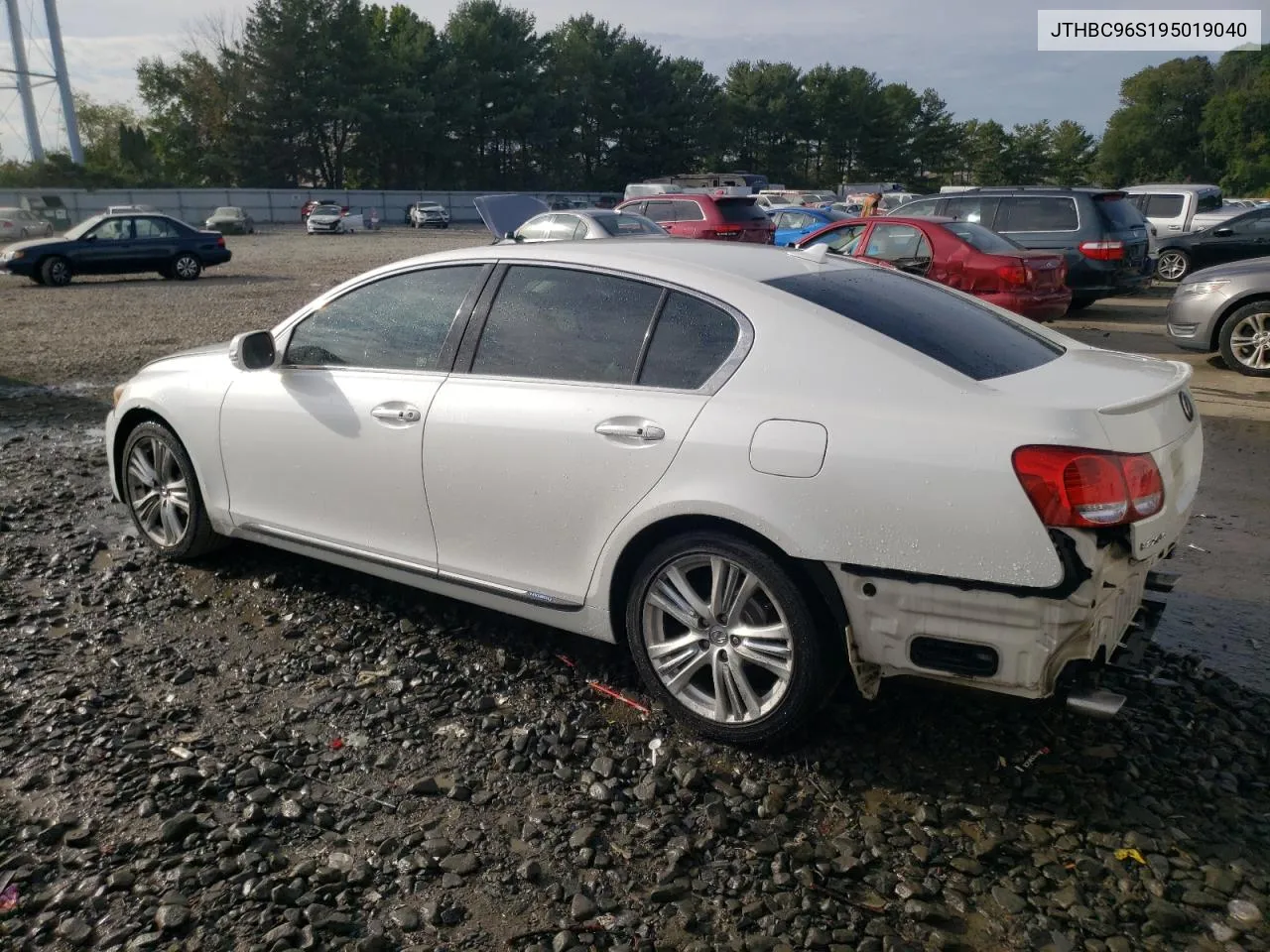 2009 Lexus Gs 450H VIN: JTHBC96S195019040 Lot: 72066444