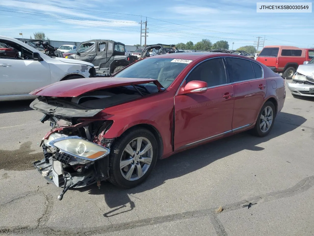 2011 Lexus Gs 350 VIN: JTHCE1KS5B0030549 Lot: 72470734