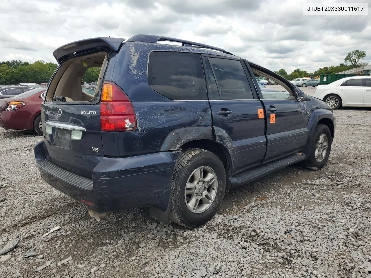 2003 Lexus Gx 470 VIN: JTJBT20X330011617 Lot: 64629664