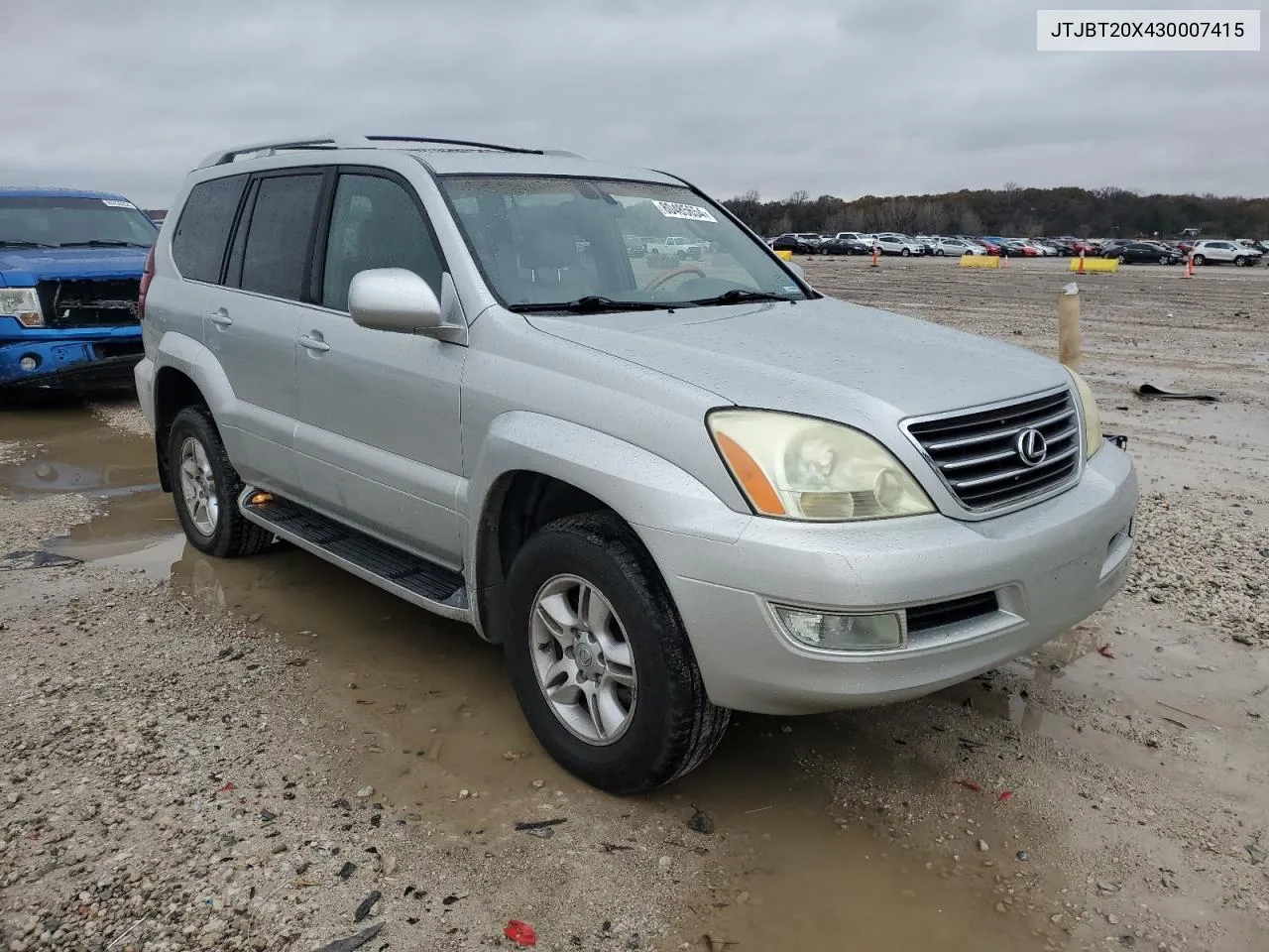 2003 Lexus Gx 470 VIN: JTJBT20X430007415 Lot: 80485654