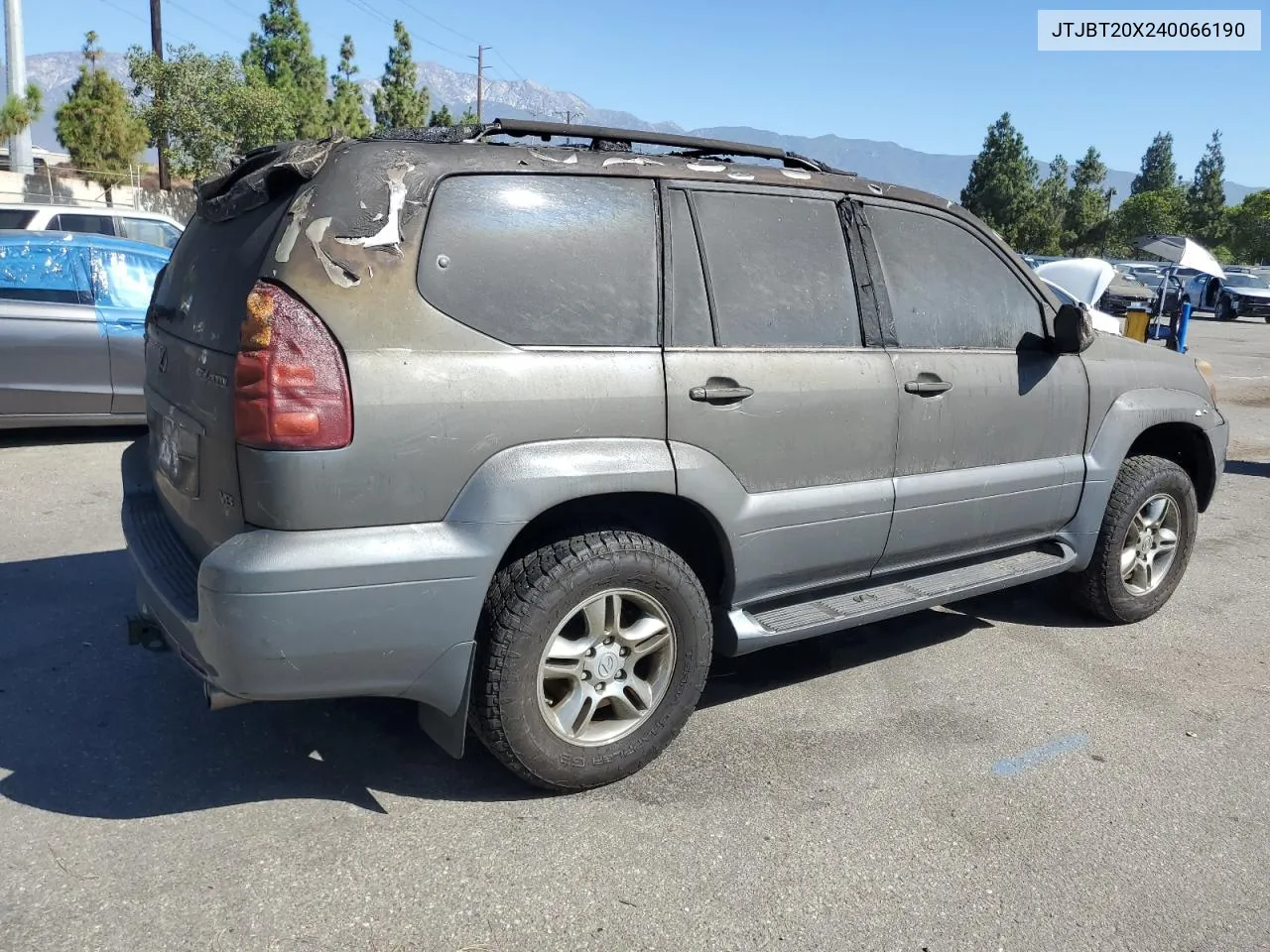 2004 Lexus Gx 470 VIN: JTJBT20X240066190 Lot: 62449904