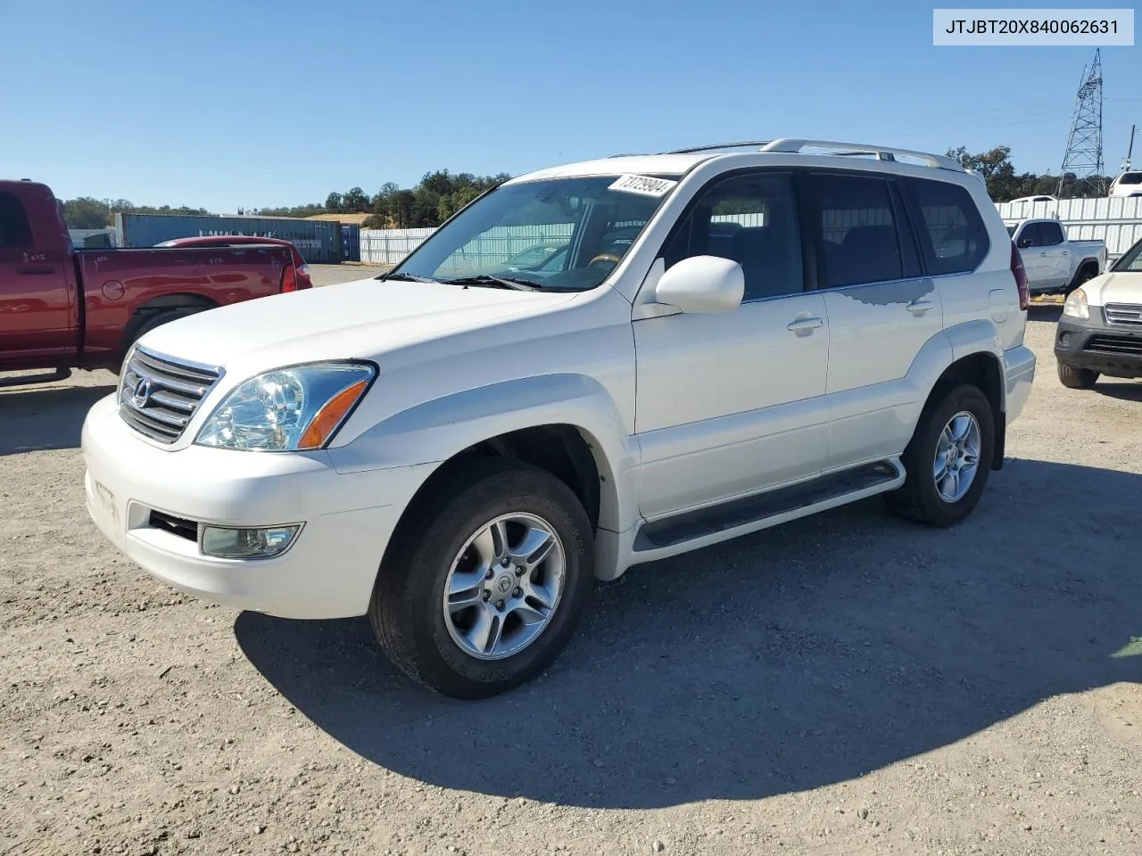 2004 Lexus Gx 470 VIN: JTJBT20X840062631 Lot: 73729904