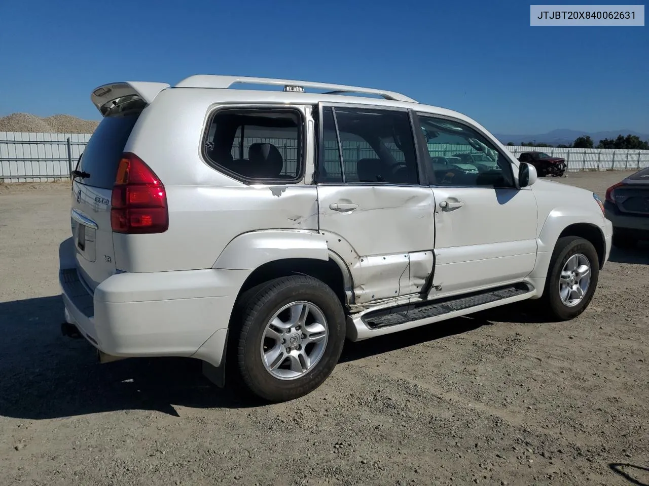 2004 Lexus Gx 470 VIN: JTJBT20X840062631 Lot: 73729904