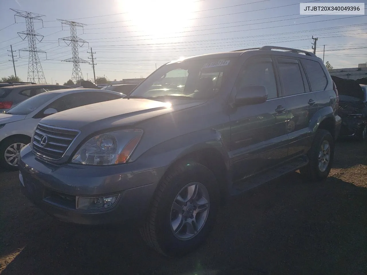 2004 Lexus Gx 470 VIN: JTJBT20X340049396 Lot: 76105714