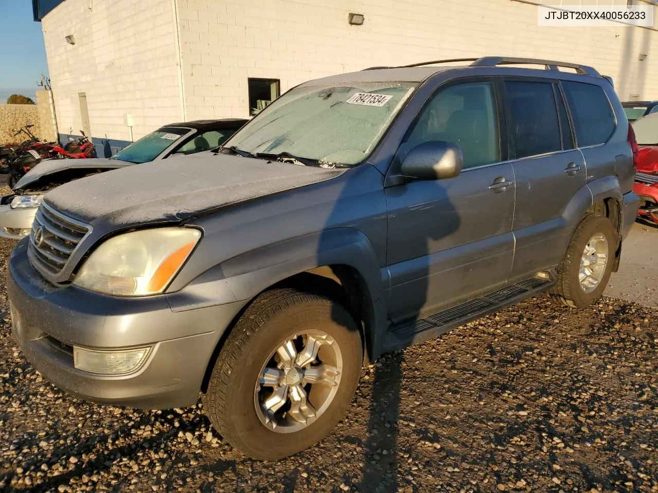 2004 Lexus Gx 470 VIN: JTJBT20XX40056233 Lot: 78421534