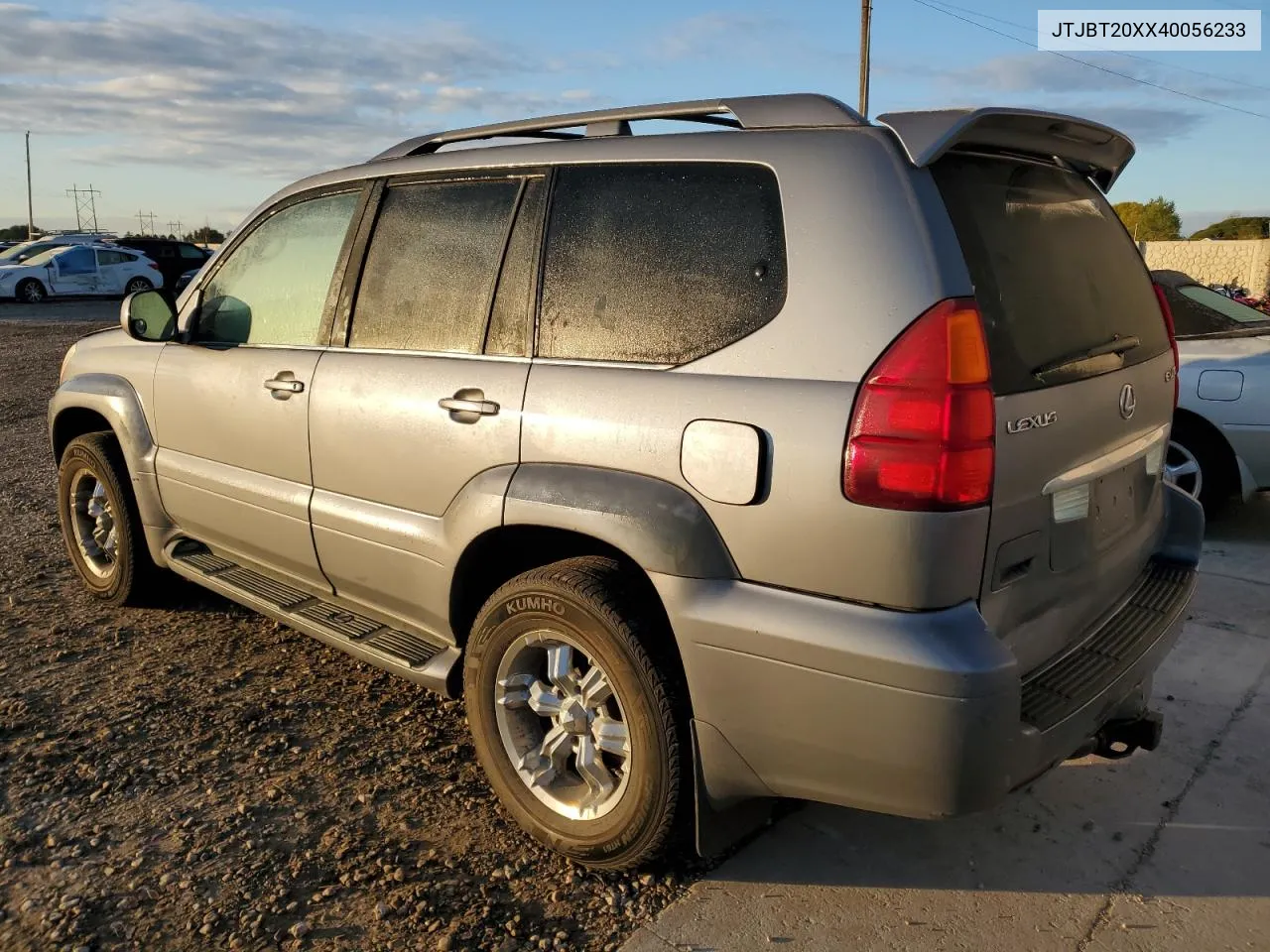 2004 Lexus Gx 470 VIN: JTJBT20XX40056233 Lot: 78421534