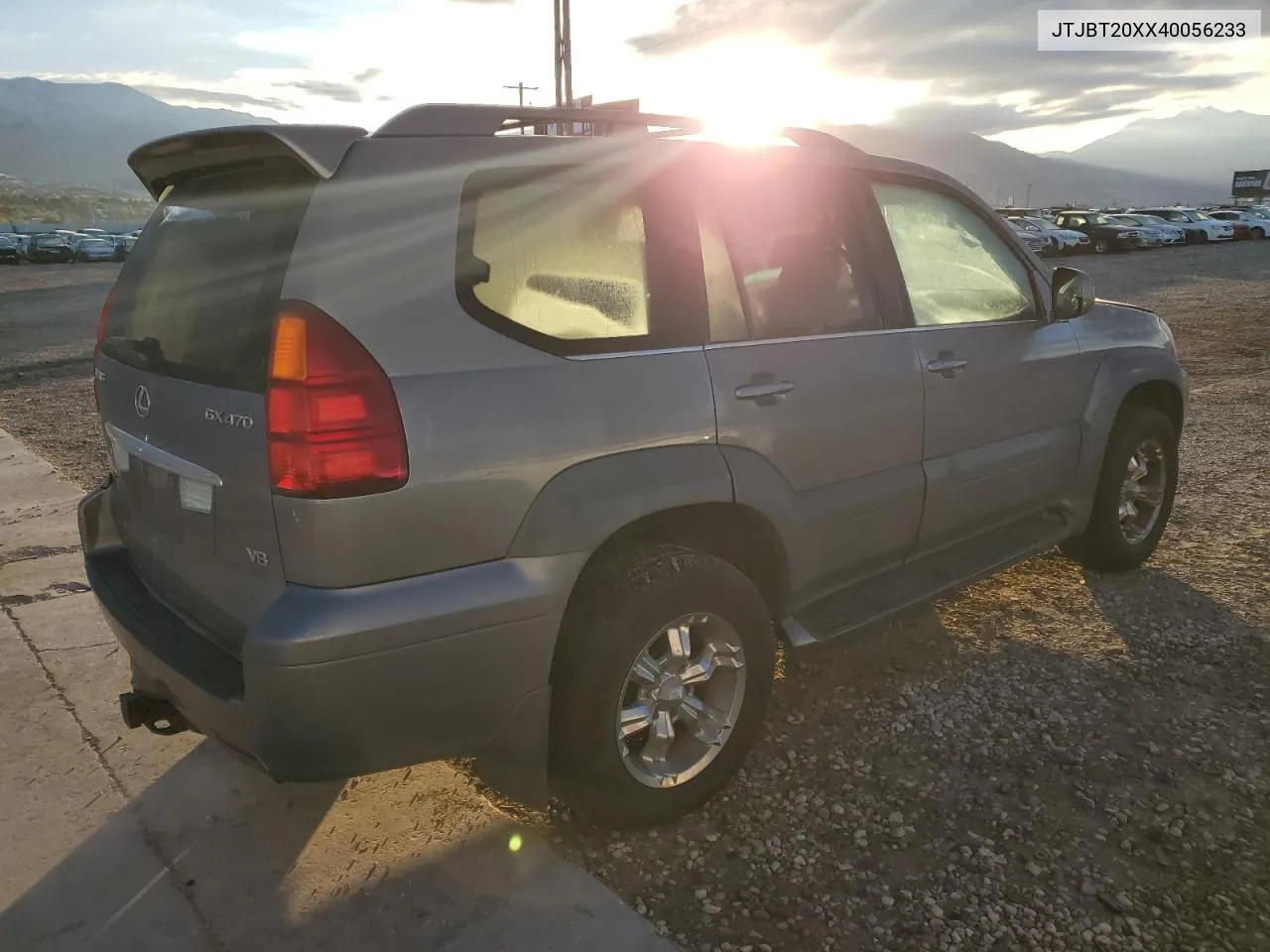 2004 Lexus Gx 470 VIN: JTJBT20XX40056233 Lot: 78421534