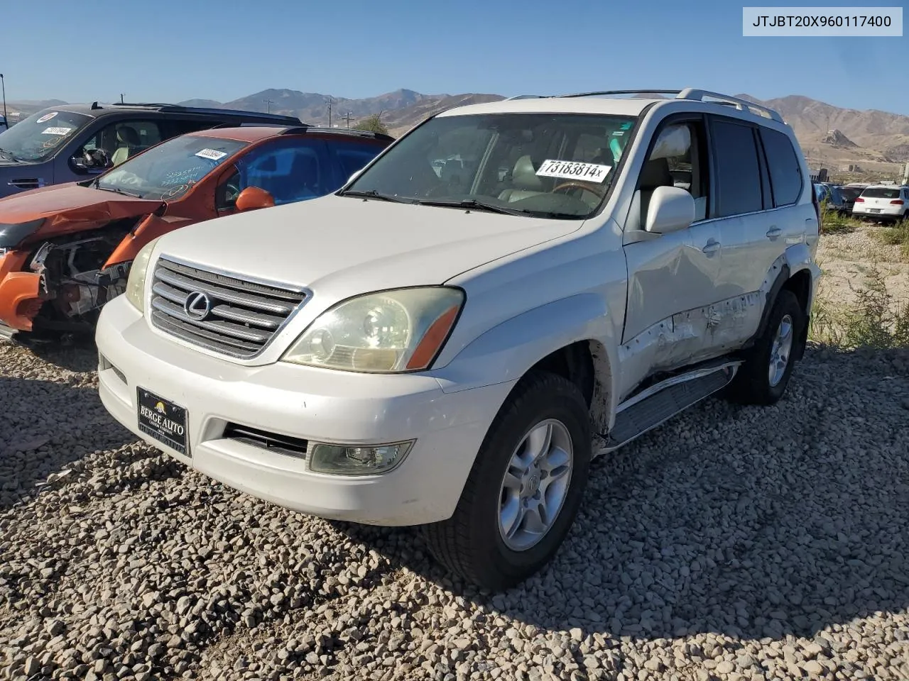 2006 Lexus Gx 470 VIN: JTJBT20X960117400 Lot: 73183814