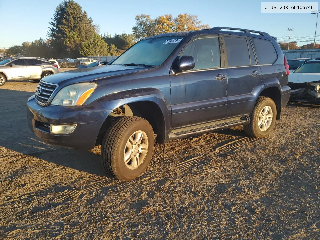 2006 Lexus Gx 470 VIN: JTJBT20X160106746 Lot: 77249784