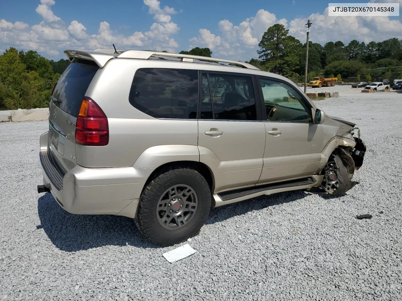 2007 Lexus Gx 470 VIN: JTJBT20X670145348 Lot: 68984924