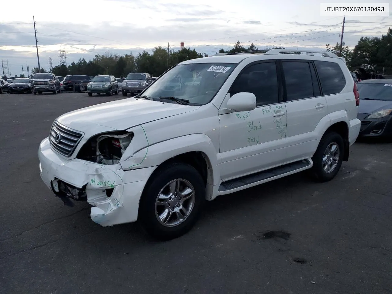 2007 Lexus Gx 470 VIN: JTJBT20X670130493 Lot: 69600014