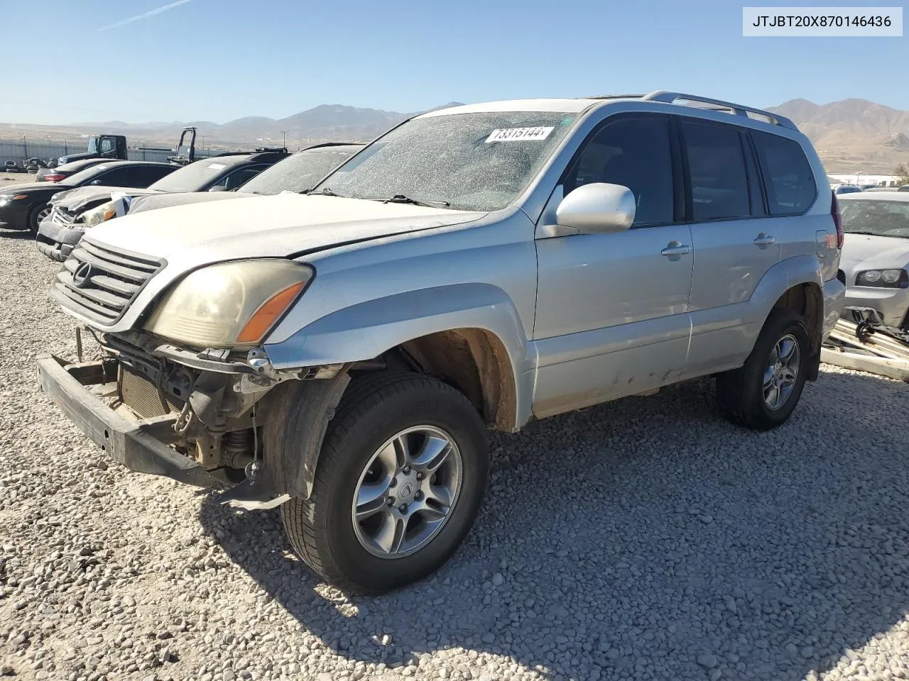 2007 Lexus Gx 470 VIN: JTJBT20X870146436 Lot: 73315144