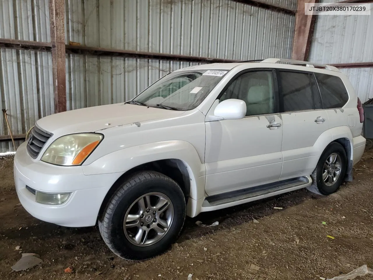 2008 Lexus Gx 470 VIN: JTJBT20X380170239 Lot: 72704974