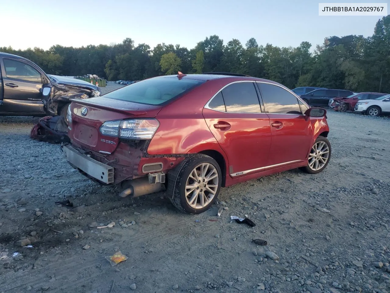 2010 Lexus Hs 250H VIN: JTHBB1BA1A2029767 Lot: 75649754