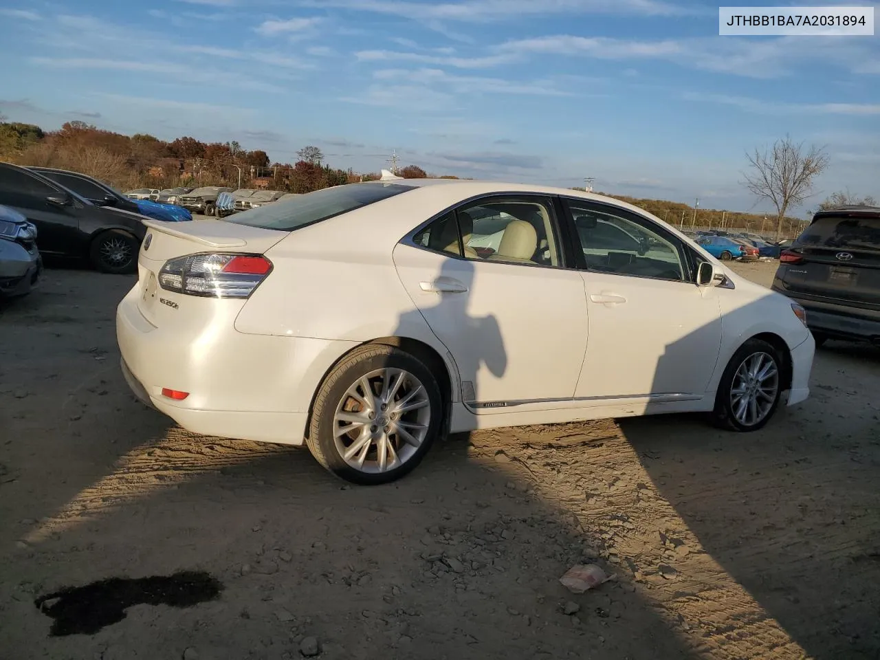 2010 Lexus Hs 250H VIN: JTHBB1BA7A2031894 Lot: 78853114