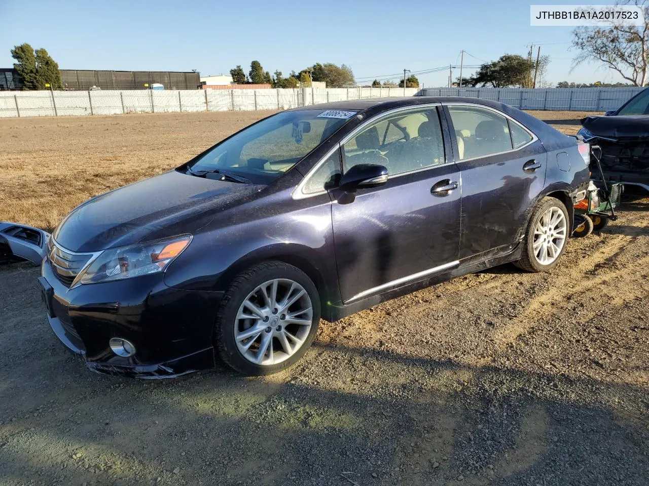 2010 Lexus Hs 250H VIN: JTHBB1BA1A2017523 Lot: 80086154