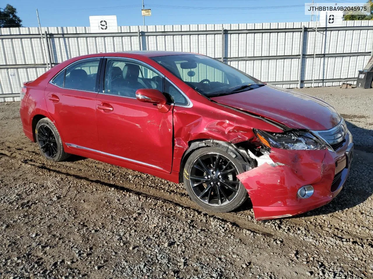 2011 Lexus Hs 250H VIN: JTHBB1BA9B2045975 Lot: 77708264