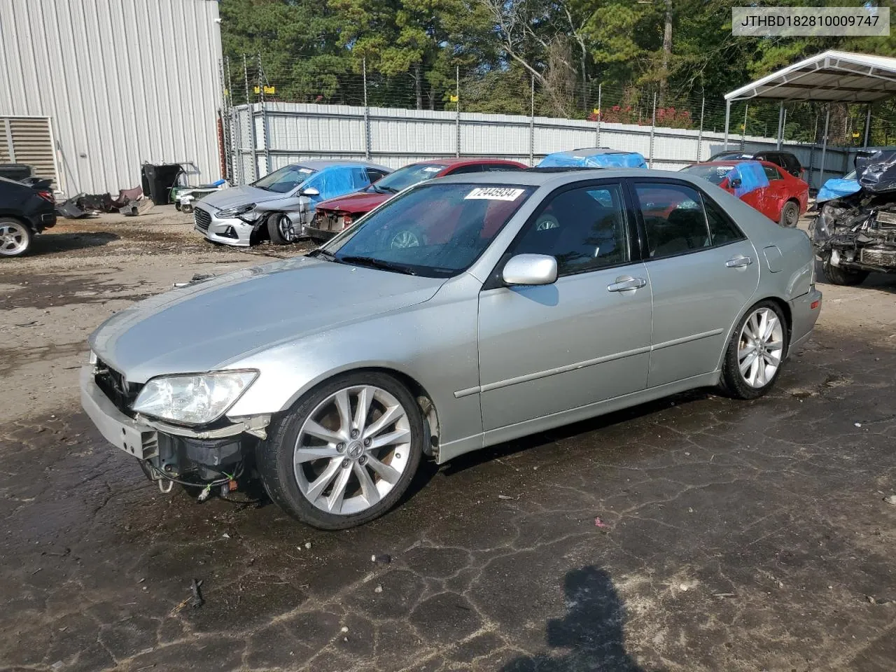 2001 Lexus Is 300 VIN: JTHBD182810009747 Lot: 72445934