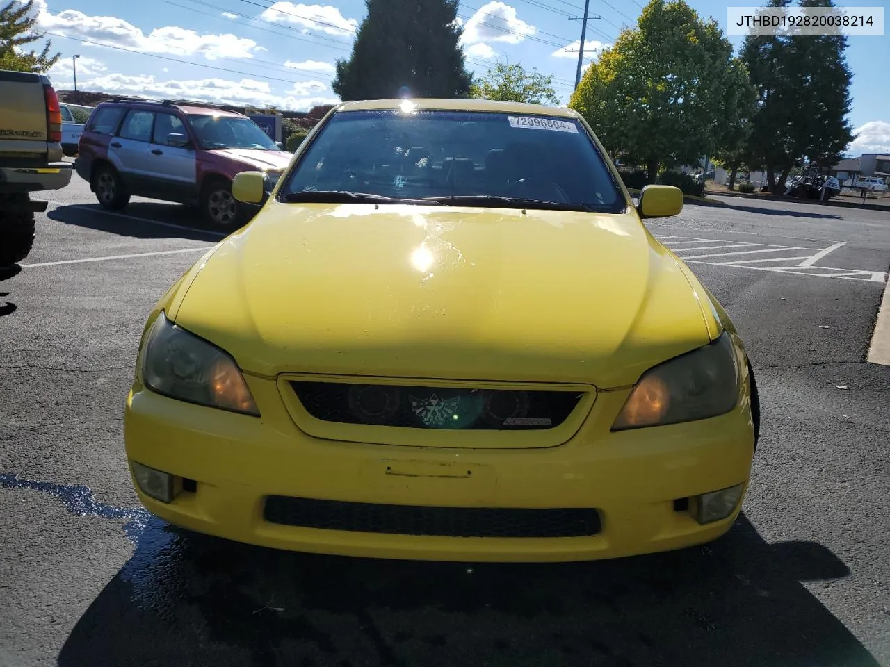 2002 Lexus Is 300 VIN: JTHBD192820038214 Lot: 72096804