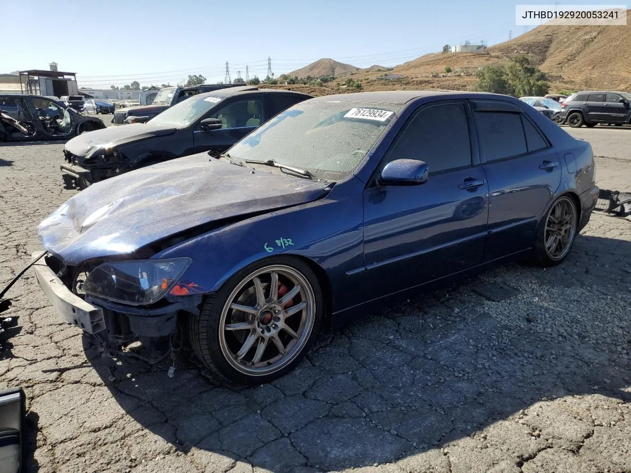 2002 Lexus Is 300 VIN: JTHBD192920053241 Lot: 76129934