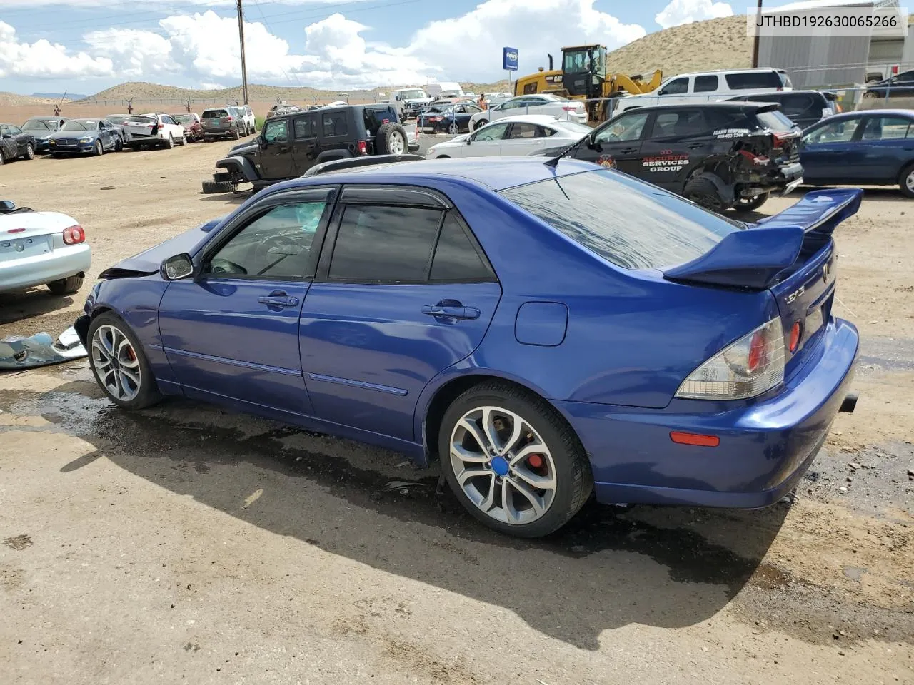 2003 Lexus Is 300 VIN: JTHBD192630065266 Lot: 64377044