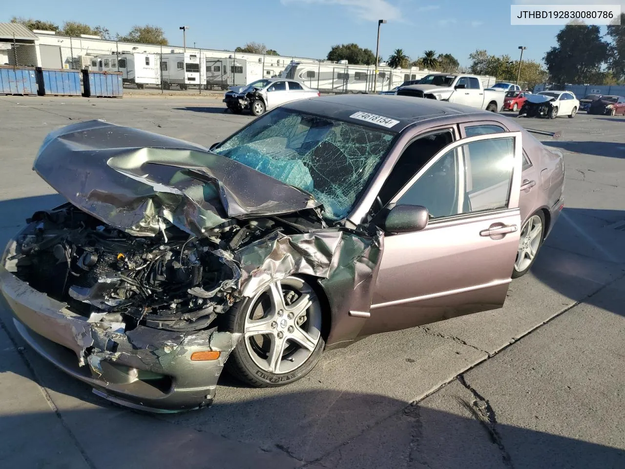 2003 Lexus Is 300 VIN: JTHBD192830080786 Lot: 74618154